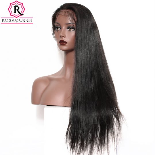 250% Density Straight Lace Front Human Hair Wigs For Black Women Pre Plucked With Baby Hair Brazilian Remy Hair Wig Rosa Queen