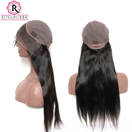 250% Density Straight Lace Front Human Hair Wigs For Black Women Pre Plucked With Baby Hair Brazilian Remy Hair Wig Rosa Queen