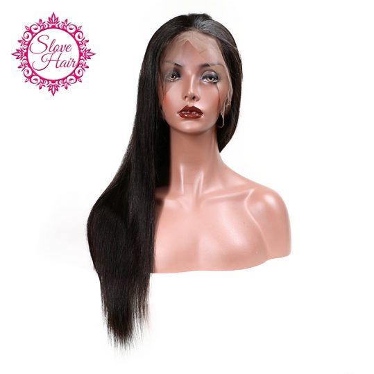 Slove Hair Brazilian Lace Front Human Hair Wigs For Black Women Remy Hair Straight Wig With Baby Hair Natural Hairline Full End