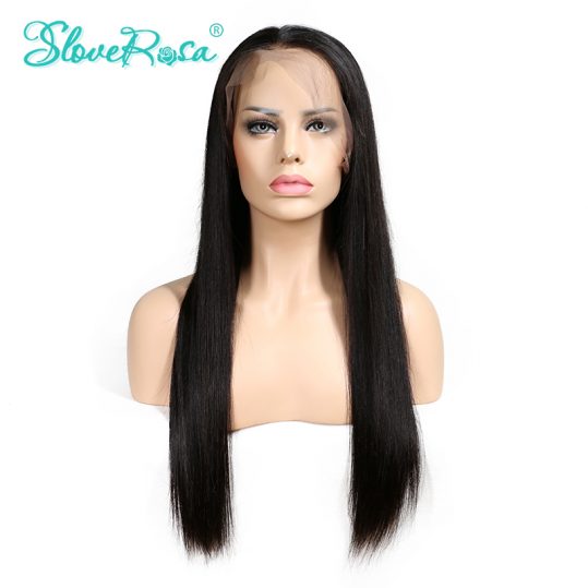 Straight Wigs For Black Women Lace Front Human Hair Wigs Brazilian Remy Hair Lace Front Wig Pre Plucked Bleached Knot Slove Rosa