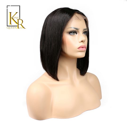 Short Bob Wigs Brazilian Remy Hair Straight Lace Front Human Hair Wigs For Black Women King Rosa Queen