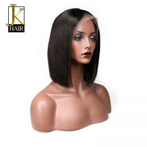 Short Bob Human Hair Wigs For Black Women Remy Brazilian Lace Front Wig 150% Density Pre Plucked With Baby Hair Elegant Queen JK