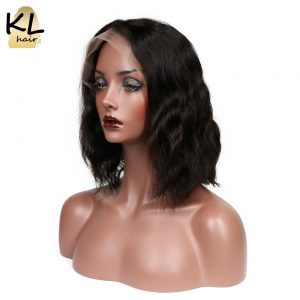 Pre Plucked Lace Front Human Hair Wigs Bob 8"~14" Natural Brazilian Wavy Remy Hair Short Bob Wigs For Black Women
