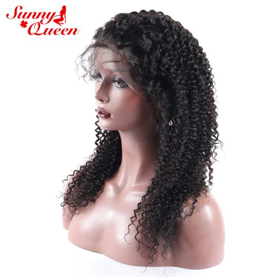 Kinky Curly Lace Front Human Hair Wigs For Black Women With Baby Hair Nature Hairline 130% Density Wig Sunny Queen Remy Hair