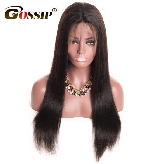 Gossip Hair Pre Plucked Full Lace Human Hair Wigs For Black Women Brazilian Straight Hair Wigs 5 Inch Swiss Lace Wig Non Remy