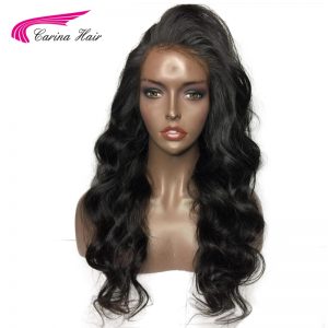 Carina Brazilian Remy Pre Plucked Lace Front Human Hair Wigs Black Women Body Wave Long Lace Wig With Baby Hair Natural Hairline