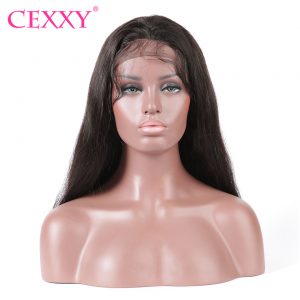 CEXXY Lace Front Human Hair Wigs Straight Natural Color Brazilian Remy Hair Free Shipping