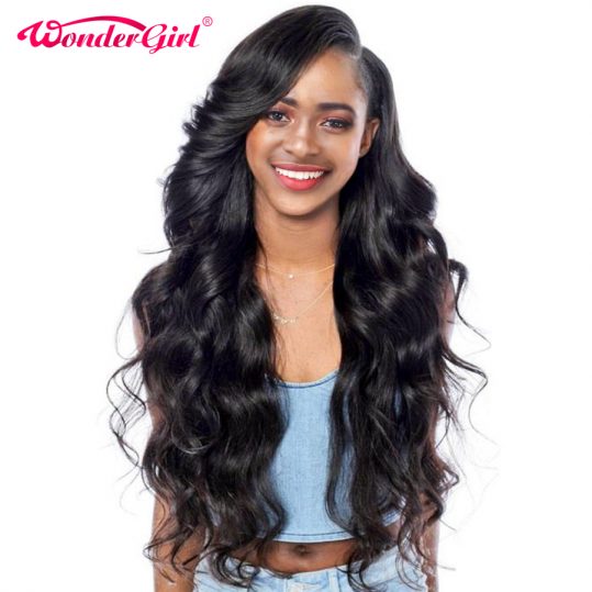 Wonder girl Glueless Lace Front Human Hair Wigs For Black Women Malaysian Body Wave Pre Plucked Lace Front Wig Non Remy