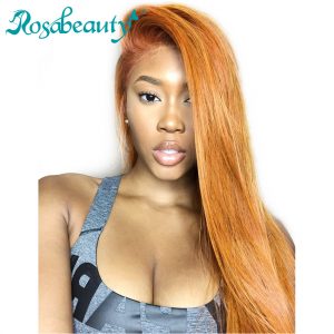 Rosabeauty 360 Lace Frontal Wigs Brazilian Straight 100% Human Remy Hair Wig For Black Women Pre Plucked Hairline with Baby hair