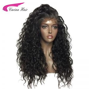 Carina Hair 150% Natural Color Kinky Curly Glueless Lace Front Wigs for Black Women Pre Plucked Brazilian Non-Remy Human Hair
