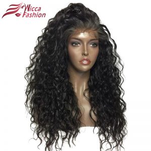 Dream Beauty Non-Remy Curly Wigs 16"-24" Nature Color Peruvian Lace Front Human Hair Wigs 150% Density Frontal Lace Wig