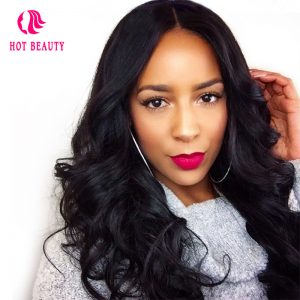 Hot Beauty Hair Natural Color Brazilian Loose Wave 360 Lace Front Wig Pre Plucked Full 100% Remy Human Hair Wigs With Baby Hair