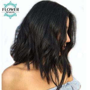 FlowerSeason Natural Wave 13x6 Short Bob Lace Front Human Hair Wigs With Baby Hair Brazilian Non Remy Hair Pre Plucked