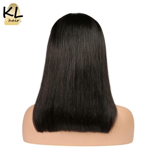 KL Hair 13*6 Deep Part Lace Front Human Hair Wigs Bob Natural Color Brazilian Remy Hair Straight Short Bob Wig For Black Women