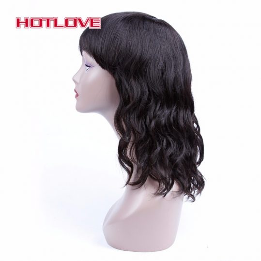 HOTLOVE Hair Brazilian Natural Wave None Lace Human Hair Wigs For Black Women With Baby Hair 150% Density Non Remy Hair