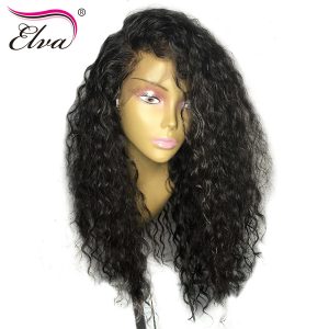 Elva Hair Curly Lace Front Human Hair Wigs For Black Women Brazilian Remy Hair Wigs Pre Plucked Bleached Knots With Baby Hair