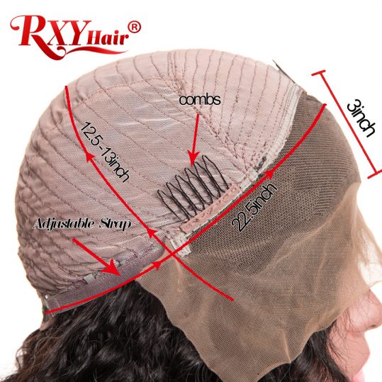 RXY Deep Wave Wigs 8-24 inch Glueless Lace Front Human Hair Wigs For Black Women 150% Non Remy Brazilian Wig With Baby Hair #1B