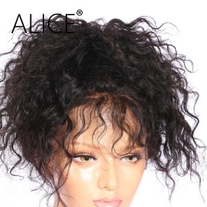 ALICE Pre Plucked Full Lace Human Hair Wigs With Baby Hair Curly  Brazilian Virgin Hair Wigs For Black Women Bleached Knots