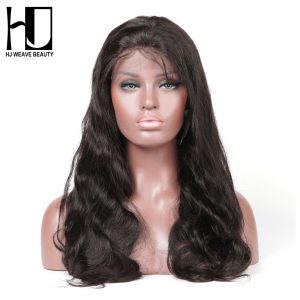 [HJ WEAVE BEAUTY] Lace Front Wig Body Wave 100% Human Hair Natural Color Brazilian Remy Hair Free Shipping