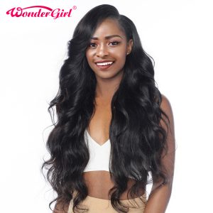 Wonder girl Pre Plucked 360 Lace Frontal Wig Peruvian Body Wave 150% Density Human Hair Wigs For Black Women Non Remy