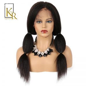 Kinky Straight Wig Brazilian Remy Lace Front Human Hair Wigs For Black Women Italian Yaki With Baby Hair King Rosa Queen