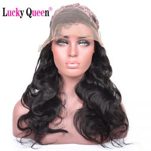 Lucky Queen Hair Lace Front Human Hair Wigs for Black Women Pre-Plucked Brazilian Body Wave Lace Wig 8-24 Inch Non-Remy Hair Wig