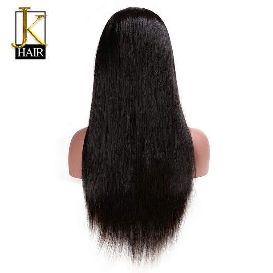 JK Pre Plucked Full Lace Human Hair Wigs With Baby Hair For Black Women Remy Brazilian Straight Human Hair Wig Natural Hairline