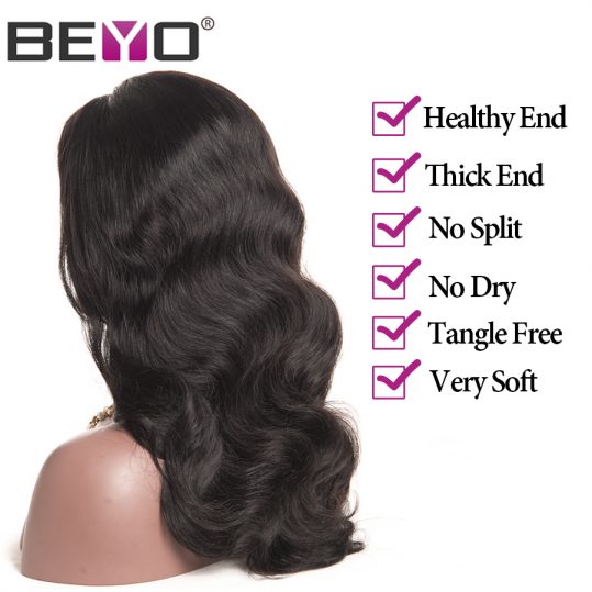 Beyo Glueless Lace Front Human Hair Wigs With Baby Hair Body Wave Lace Wigs Brazilian Hair Wigs For Black Women Non-Remy Hair