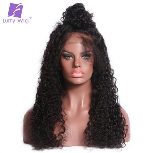 LUFFY 5*4.5 Silk Base Glueless Full Lace Wigs Malaysian Curly Human Hair For Black Women Pre Plucked Natural Hairline Non Remy