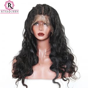 180% Density Full Lace Human Hair Wigs For Black Women Brazilian Body Wave Pre Plucked Lace Wig With Baby Hair Rosa Queen Remy
