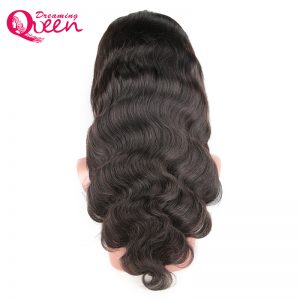Dreaming Queen Remy Hair Body Wave Frontal Wig Human Hair Brazilian Lace Front Wigs Natural Black 150% Density In Stock