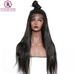 Pre Plucked Full Lace Human Hair Wigs For Black Women 180% Density Brazilian Straight Lace Wig With baby Hair Rosa Queen Remy