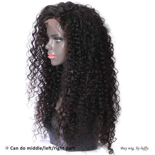Luffy Curly Deep Parting 13x6 Lace Front Human Hair Wigs With Baby Hair For Black Women Malaysian Non Remy Hair Natural Color
