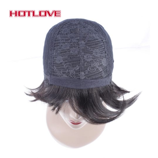 HOTLOVE Hair None Lace Short Bob Human Hair Wigs For Black Women With Baby Hair Brazilian Natural Wave Non Remy Hair