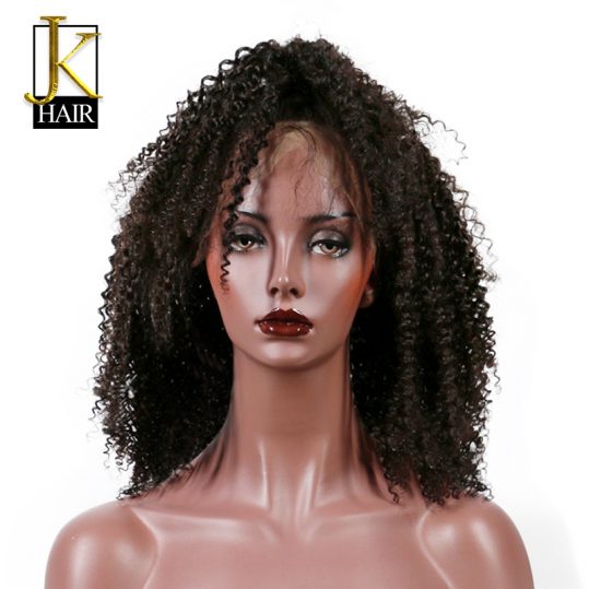 JK Hair Kinky Curly Lace Wig 150% Density Brazilian Remy Lace Front Human Hair Wigs For Black Women Pre Plucked With Baby Hair