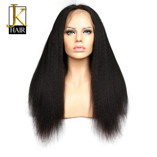Brazilian Kinky Straight Wig Remy Lace Front Human Hair Wigs For Black Women Natural Hairline Pre Plucked With Baby Hair JK Hair
