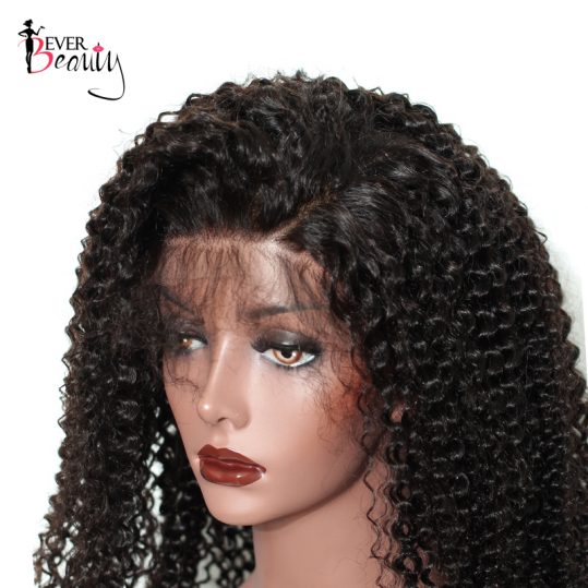 Kinky Curly Lace Front Human Hair Wigs For Black Women 250% Density Pre Plucked Baby Hair Brazilian Non-remy Hair Ever Beauty