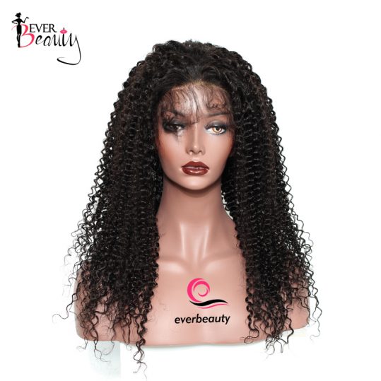 Kinky Curly Lace Front Human Hair Wigs For Black Women 250% Density Pre Plucked Baby Hair Brazilian Non-remy Hair Ever Beauty