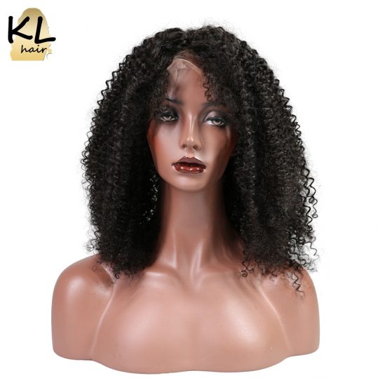 KL Hair Afro Kinky Curly Full Lace Human Hair Wigs Natural Color Brazilian Remy Hair Lace Wigs For Black Women With Baby Hair