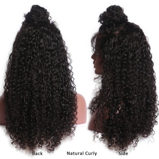 LUFFY Curly Indian Non Remy Hair 13*6 Deep Part Pre Plucked Lace Front Human Hair Wigs Natural Color For Black Women 130 density