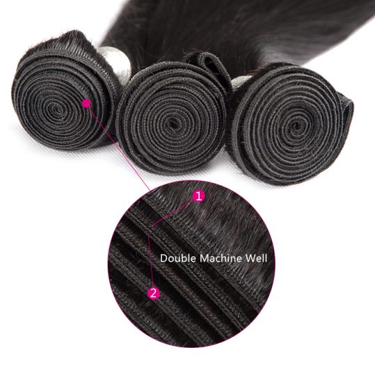 Brazilian Straight Hair Weave Bundles Remy Human Hair Bundles 10"-28" ALIPOP Double Weft Hair Extension Natural Black 1 bundle
