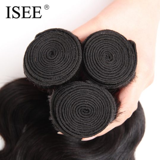ISEE HAIR Brazilian Hair Weave Bundles Body Wave 100% Human Hair Bundles Remy Hair Extension Nature Color Free Shipping