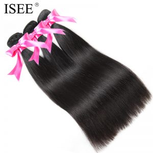 ISEE HAIR Brazilian Straight Hair Extension 10-26 Inches Remy Human Hair Bundles Nature Color Can Be Dyed Free Shipping