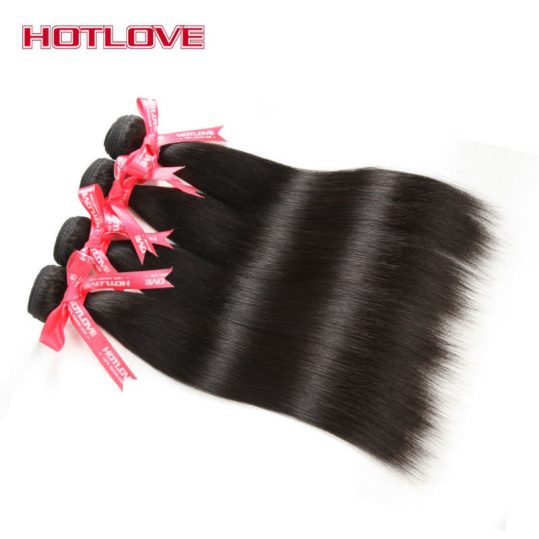 HOTLOVE Hair Brazilian Straight Hair Bundles Human Hair Extensions 10-28 Inch Natural Color Remy Hair Weave 1 Piece Can Be Dyed