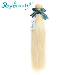 Rosabeauty Brazilian Blonde Straight Remy Hair Weave Bundles 14"-24" #613 Color 1PC 100% Human Hair Weaving Free Shipping