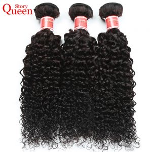 Brazilian Kinky Curly Hair Weave Human Hair Bundles Natural Color 10-28 Inch Queen Story Remy Hair Free Shipping