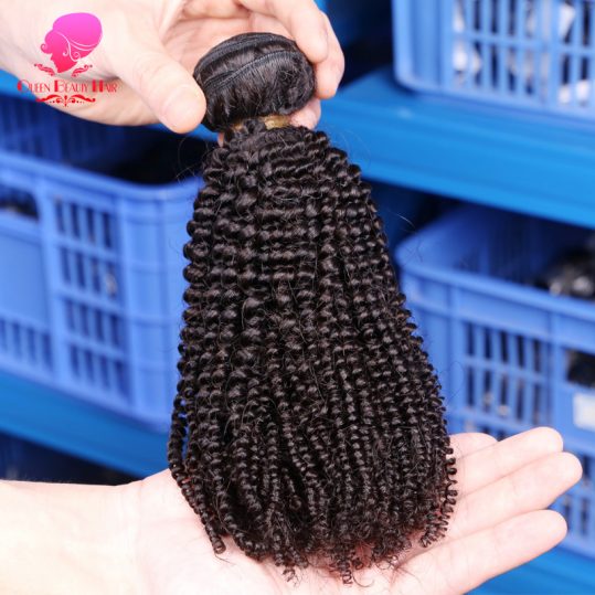 QUEEN BEAUTY HAIR Brazilian Afro Kinky Curly Hair Bundles Remy Human Hair Weave 1PC Natural Color 12inch To 26inch Free Shipping
