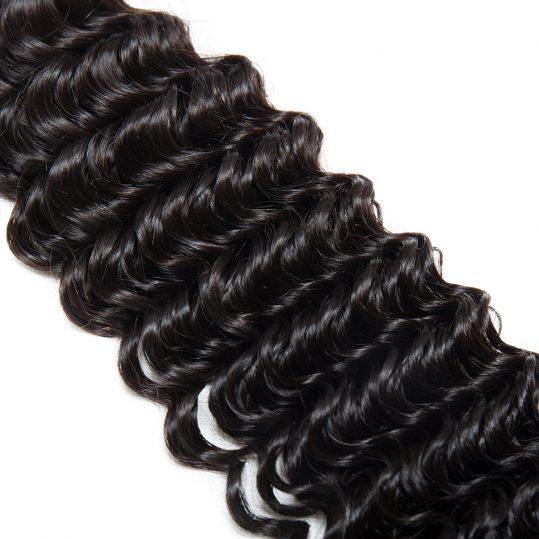 AliBele Deep Wave Brazilian Hair Weave Bundles 100% Human Hair Bundles Extensions Cutile Kept Remy Hair Weaves Can Be Colored