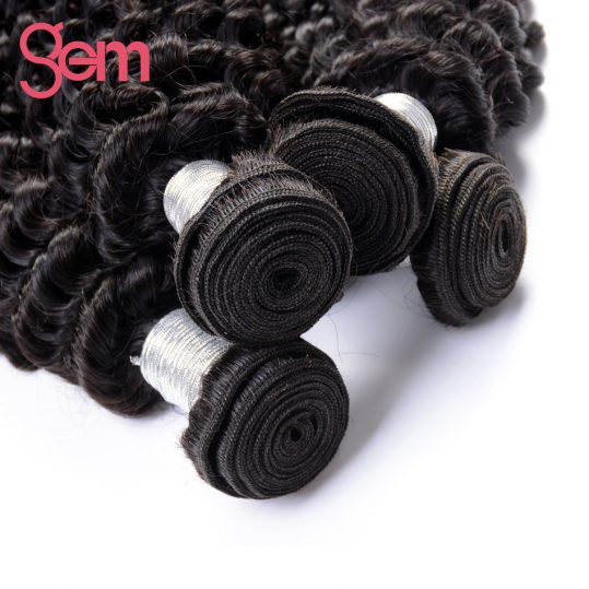 Brazilian Curly Weave Remy Hair Bundles 1pcs Natural Black Hair Can Be Bleached GEM Hair Products 100% Human Hair Extensions 1b