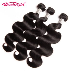Wonder girl Brazilian Body Wave Bundles Hair Extension 100% Human Hair Bundles Natural Color Remy Hair Weaving Free Shipping 1PC